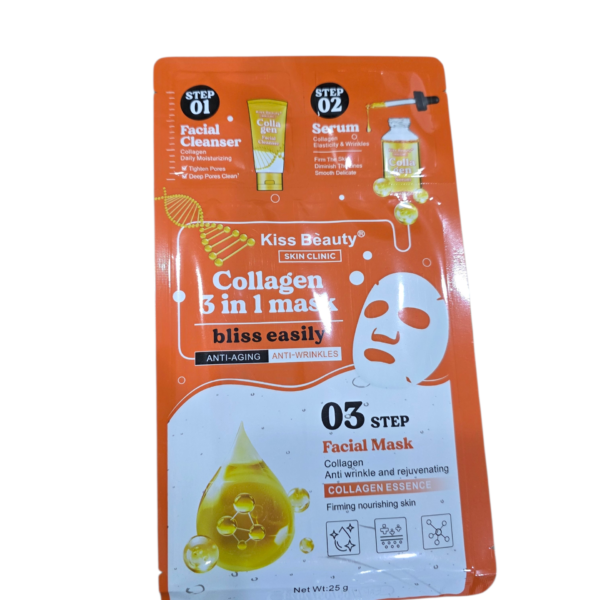 COLLAGEN 3IN1 FACIAL MASK FACE WASH+FACE SERUM+SHEET MASK