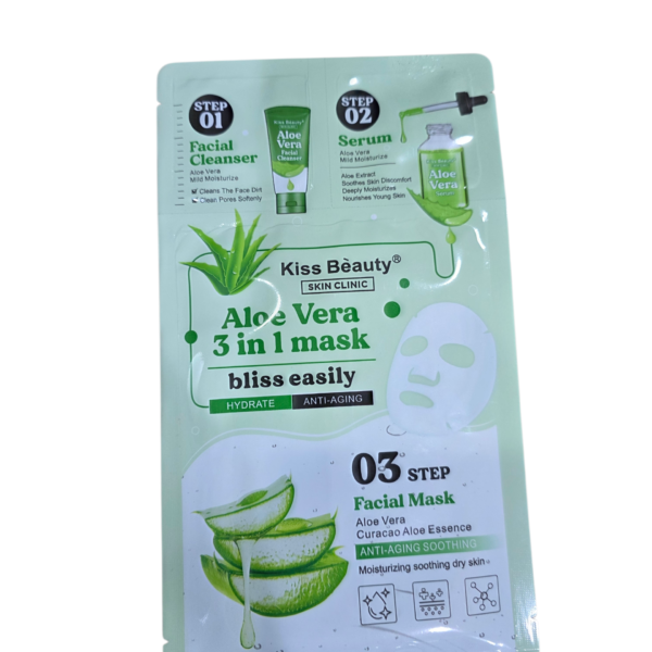 ALOE VERA 3IN1 FACIAL MASK FACE WASH+FACE SERUM+SHEET MASK