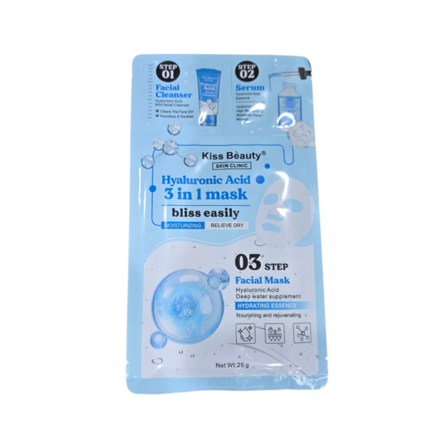 HYALURONIC ACID 3IN1 FACIAL MASK FACE WASH+FACE SERUM+SHEET MASK